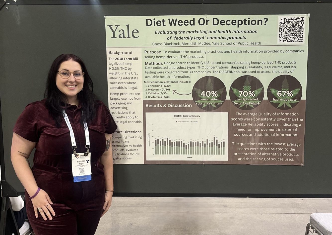 Meredith presenting cannabis research at Yale School of Public Health